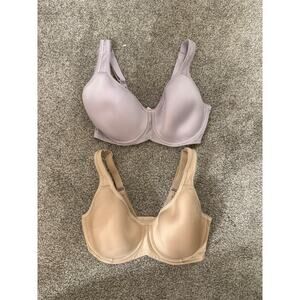 Wacoal Basic Beauty  Underwire Full Coverage T-shirt Bra Bundle(2)Tan&Lilac 32DD